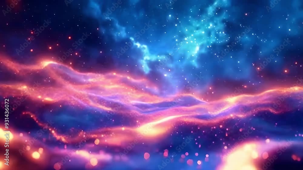 Cosmic pattern of particles. Video, generative AI Cosmic pattern of particles. Video, generative AI