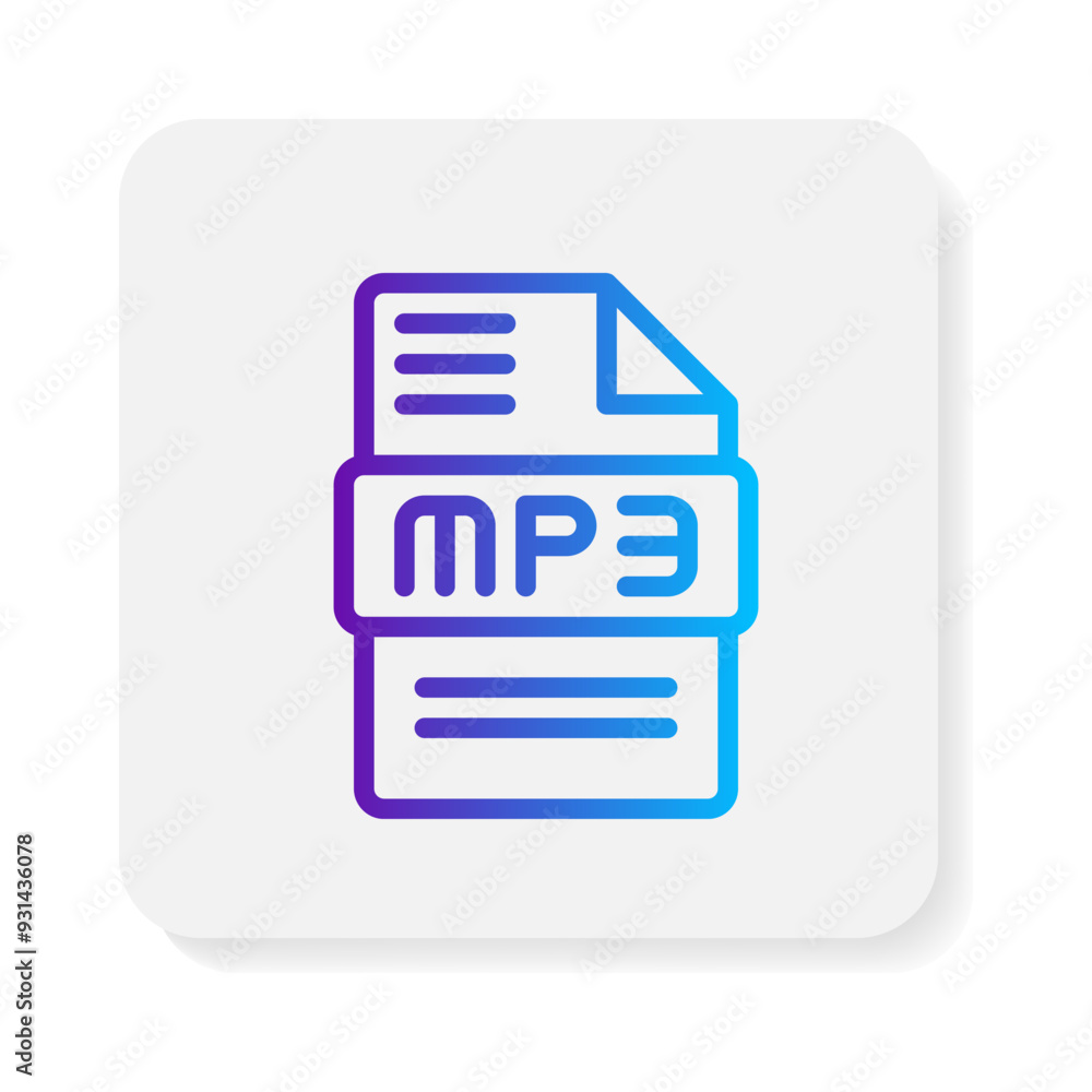 Mp3 document file flat icons. Vector illustration. Mp3 document file flat icons. Vector illustration.