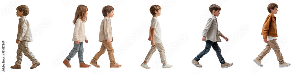 Diverse walking kids png cut out element set Diverse walking kids png cut out element set