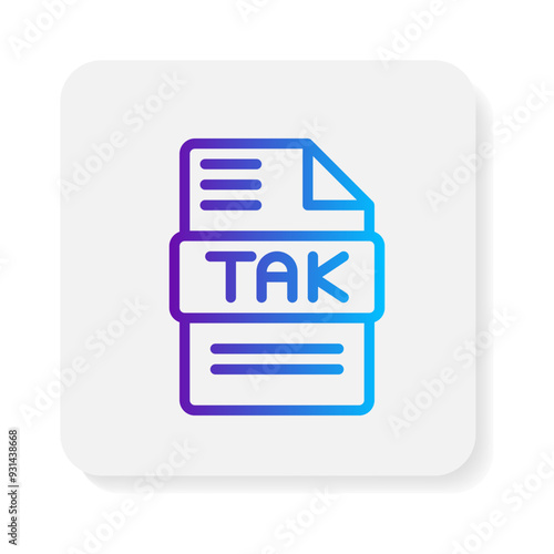 Tlak document file type flat icons. extension, format, archive, type. Vector illustration.