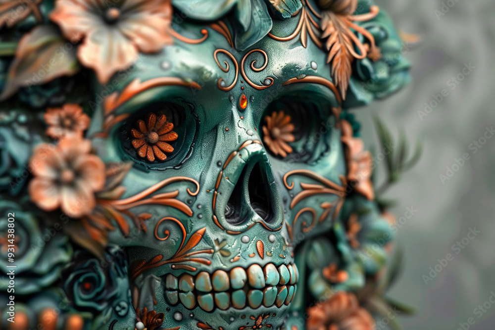 Beautiful greeting card with bright holiday composition for happy to joy celebrate dia de muertos Beautiful greeting card with bright holiday composition for happy to joy celebrate dia de muertos