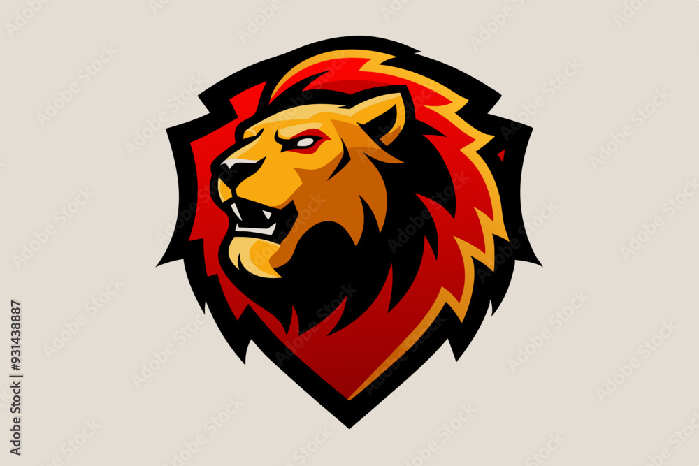 Fototapeta premium Lion Game Sticker Logo