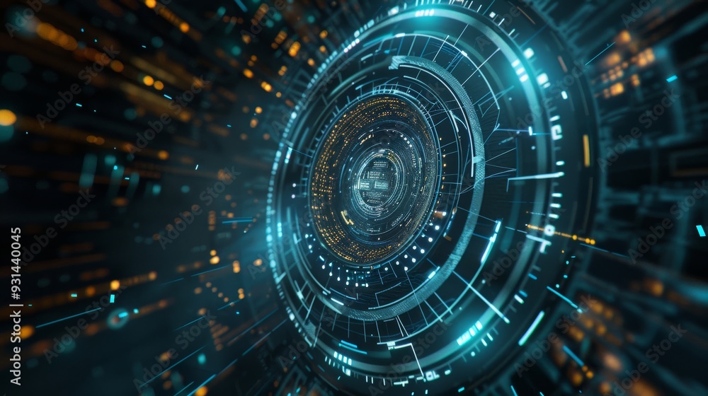 Fototapeta premium Cyber digital and cutting edge technology background