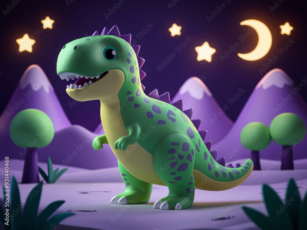 Obraz premium Neon Dino Adventure