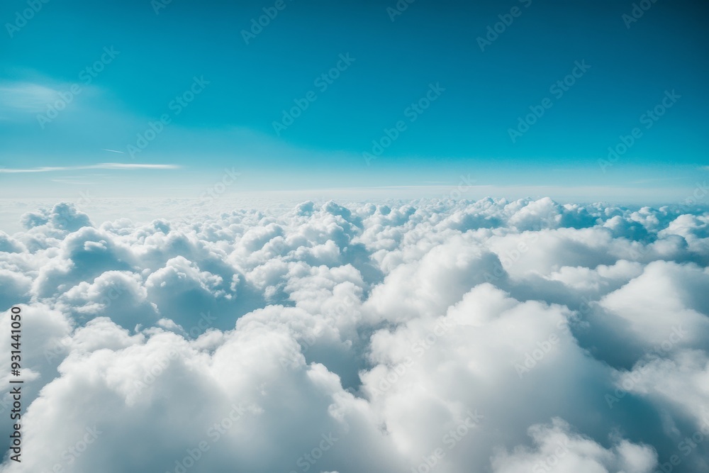 Beautiful blue sky with white clouds from above. Beautiful blue sky with white clouds from above.