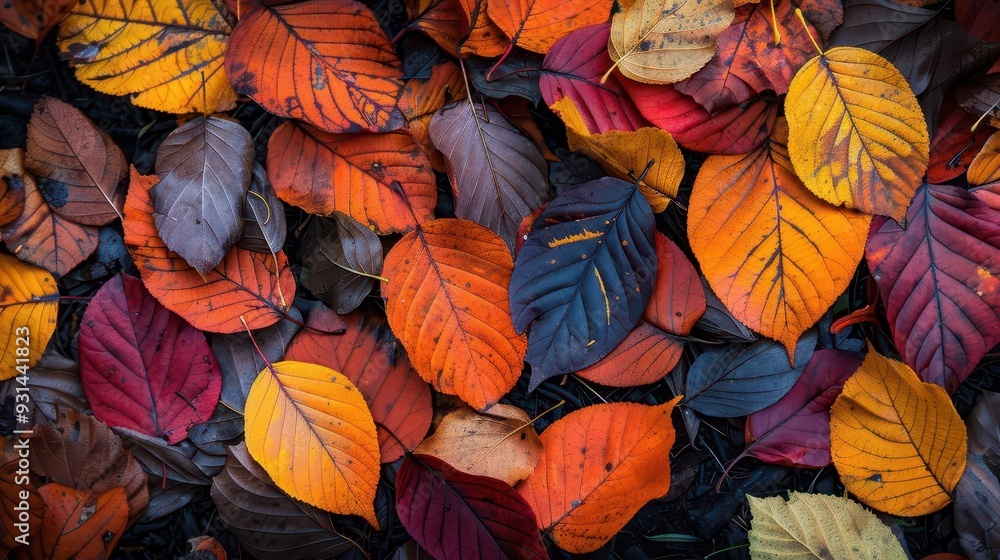 Vibrant autumn leaves in various colors create a stunning natural carpet, showcasing the beauty of fall foliage. Vibrant autumn leaves in various colors create a stunning natural carpet, showcasing the beauty of fall foliage.