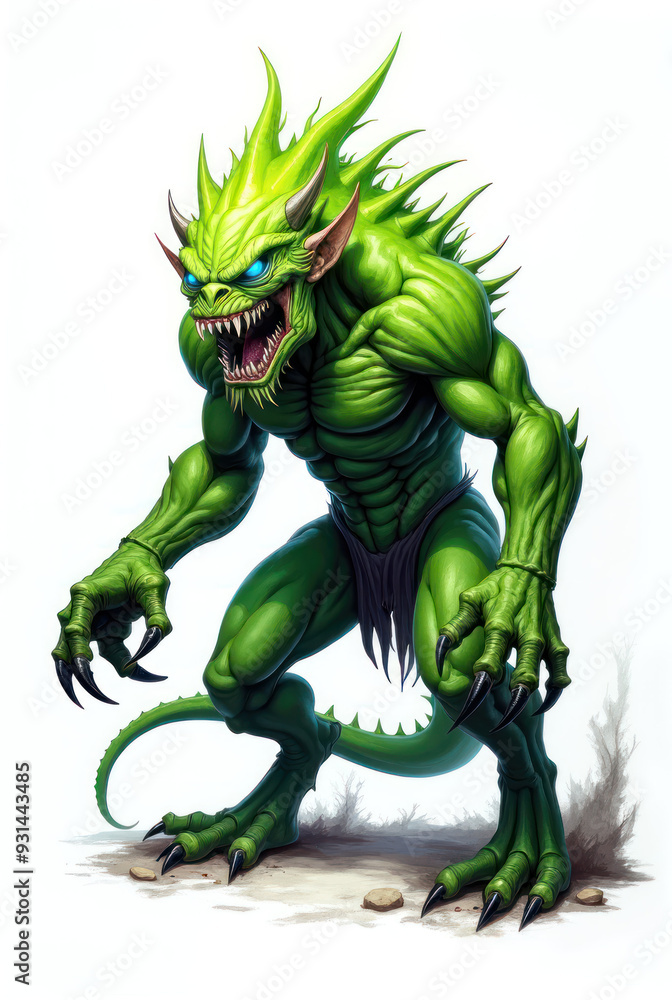 Fototapeta premium Demonic Beast in Dark Fantasy , dark fantasy aesthetic, high-detail illustration, epic fantasy artwork, character concept art, rich color palette, dark and gritty style.