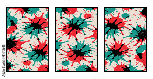 Set of 3 Abstract pattern. Illustration for printing on wall decorations. For use in graphics.
