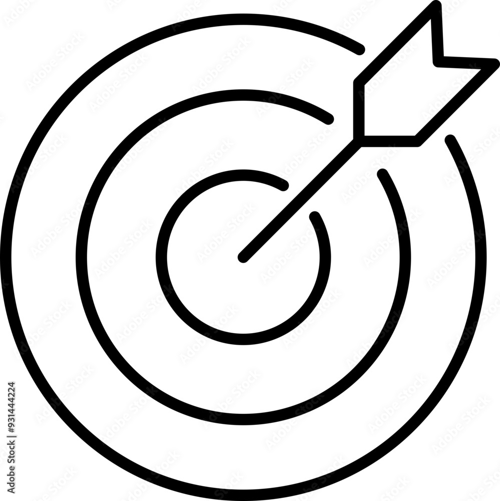 Target icon. Dartboard symbol. Linear style. Target icon. Dartboard symbol. Linear style.