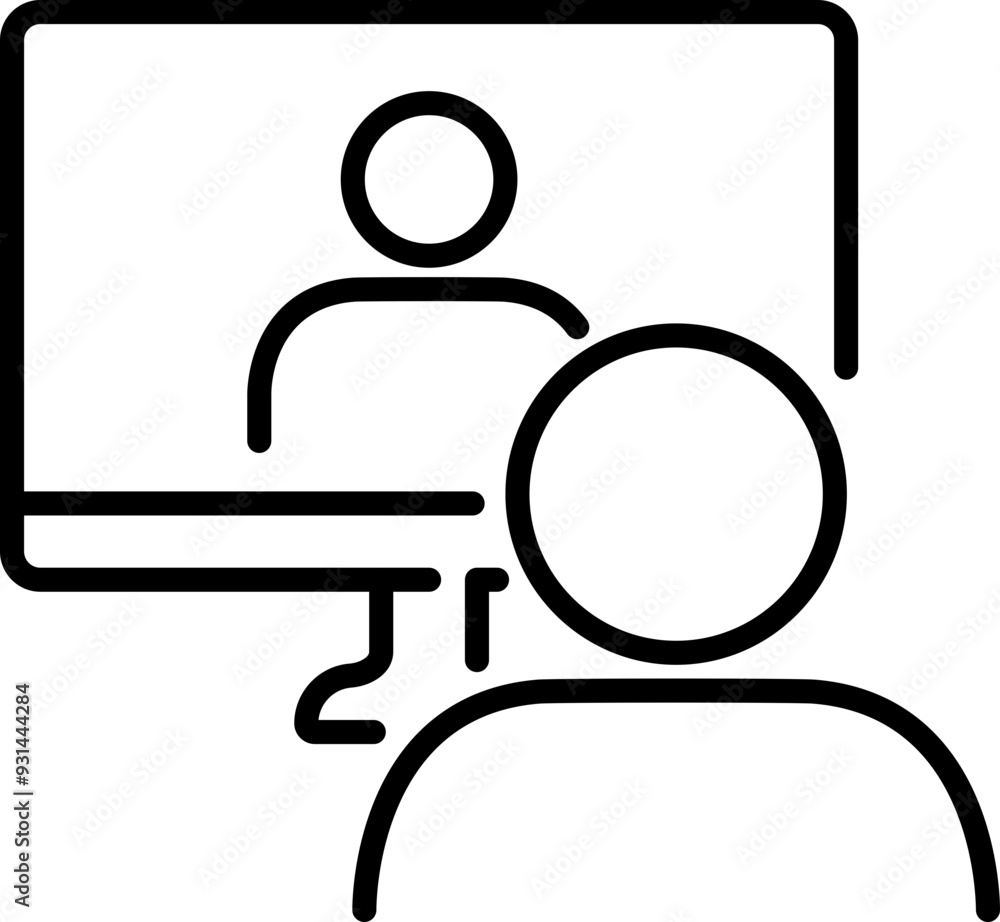 Meeting icon. Communication symbol. Line style. Meeting icon. Communication symbol. Line style.