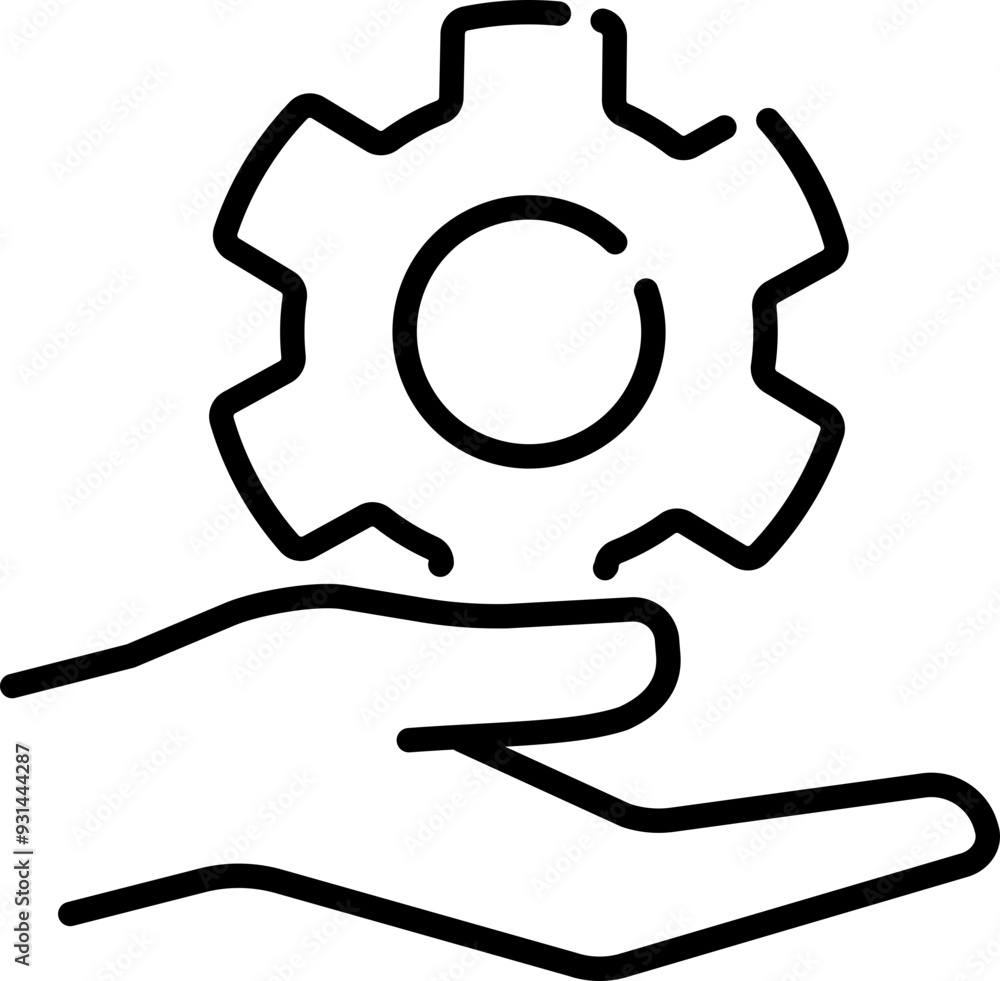 Service icon. Hand icon. Linear style. Service icon. Hand icon. Linear style.