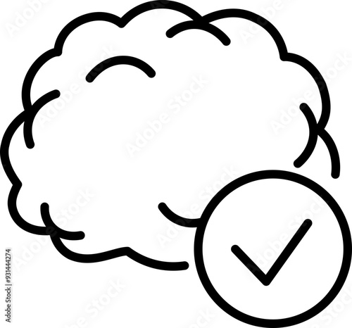 Brain icon. Brainstorm symbol. Linear style.