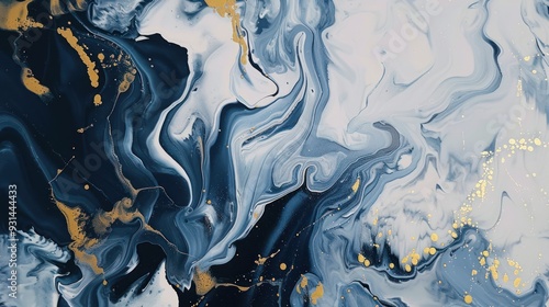 Abstract Blue and Gold Swirls