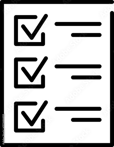 Document icon. Check list symbol.