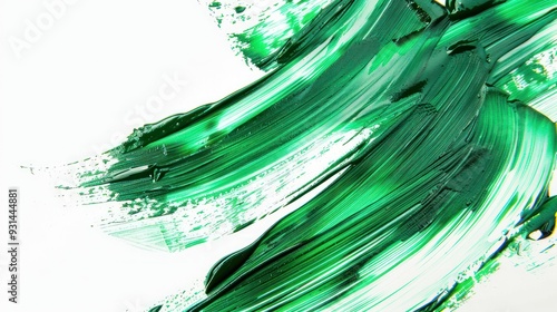 Abstract Green Paint Strokes