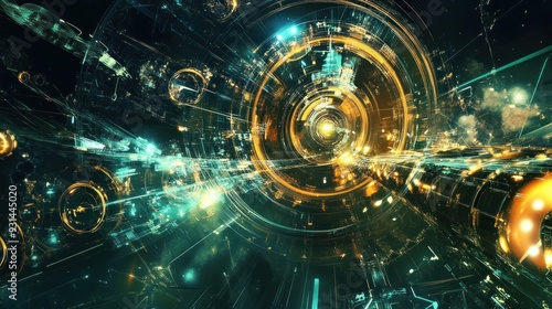 Abstract Digital Art, Futuristic Technology Concept