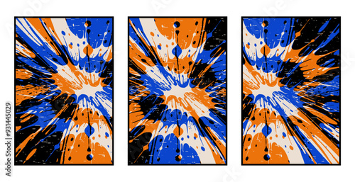 Set of 3 Abstract pattern. Illustration for printing on wall decorations. For use in graphics.