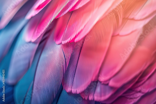 Generative ai on theme of beautiful texture bird feather for design natural abstract background