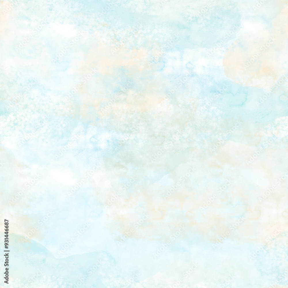 Light blue abstract watercolor background, light splashes of paint. Watercolor illustration in digital style. Light, delicate watercolor stains and splashes of gray and light blue shades. Light blue abstract watercolor background, light splashes of paint. Watercolor illustration in digital style. Light, delicate watercolor stains and splashes of gray and light blue shades.