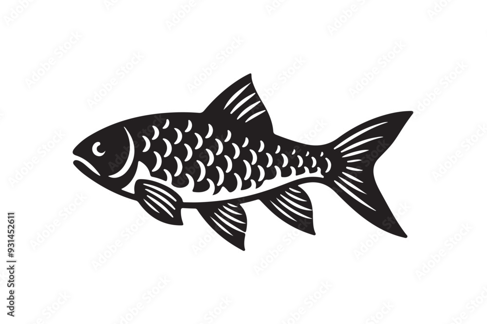 Fototapeta premium fish silhouette cut out vector design.