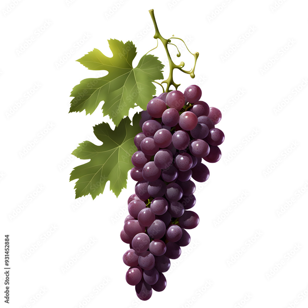 Fototapeta premium Grapes fruit isolated on transparent background