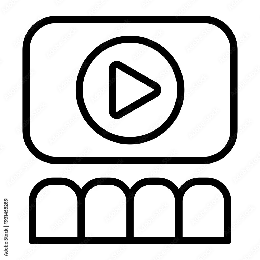 Cinema Vector Line Icon Cinema Vector Line Icon