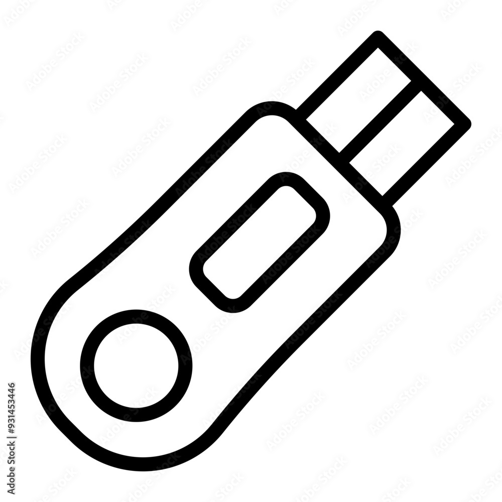 Usb Vector Line Icon Usb Vector Line Icon