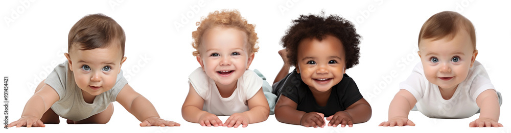 Crawling baby png cut out element set Crawling baby png cut out element set
