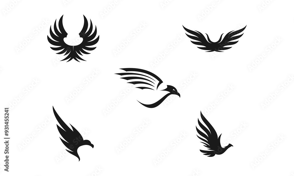 Obraz premium Set of bird symbol logo design vector