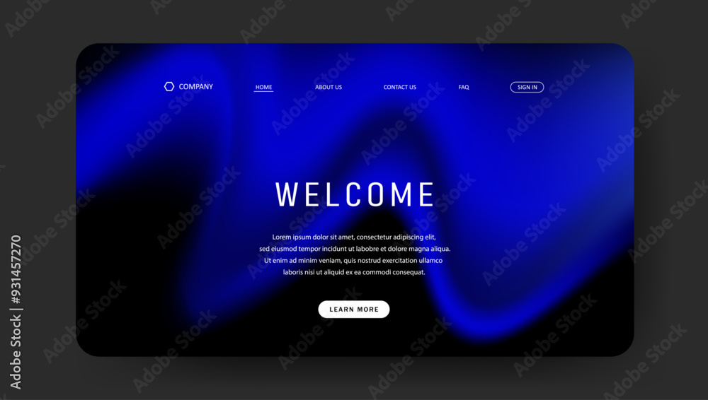 Abstract wave futuristic design of landing page. retro gradient mesh website design Abstract wave futuristic design of landing page. retro gradient mesh website design
