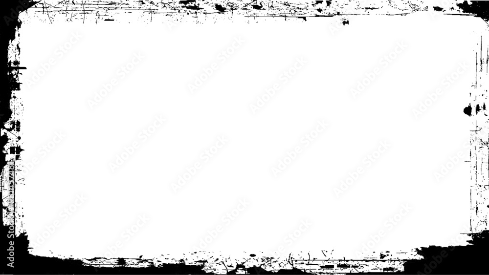 Abstract grunge texture background, distressed border, rough edge frame, black and white color, vector illustration Abstract grunge texture background, distressed border, rough edge frame, black and white color, vector illustration