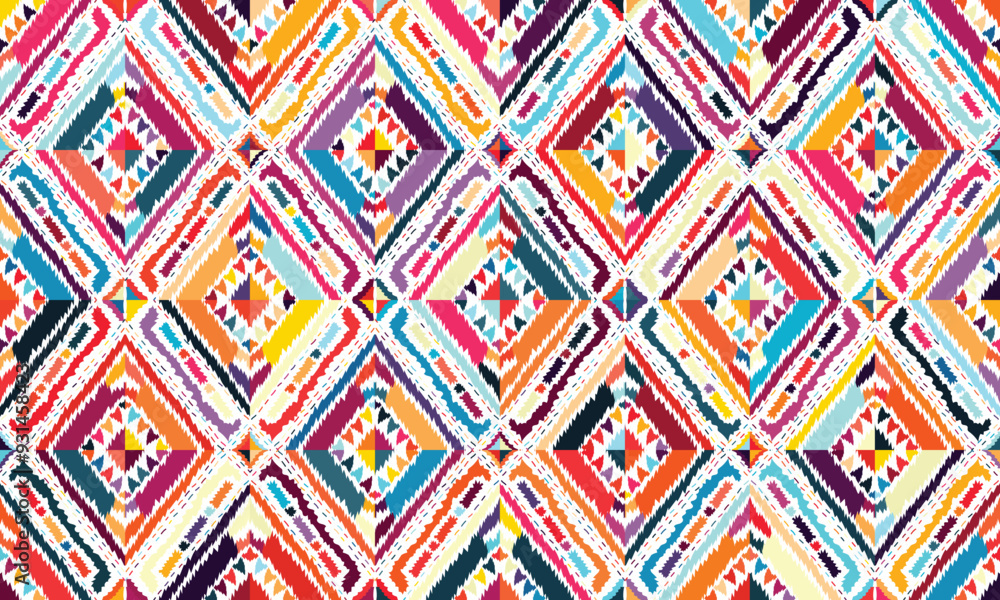 Abstract Ikat seamless pattern, perfect for ethnic-themed backgrounds, curtains, carpets, wallpapers, clothing, and decorations. Ideal for wrapping paper, batik,greeting cards, printing,creative uses. Abstract Ikat seamless pattern, perfect for ethnic-themed backgrounds, curtains, carpets, wallpapers, clothing, and decorations. Ideal for wrapping paper, batik,greeting cards, printing,creative uses.