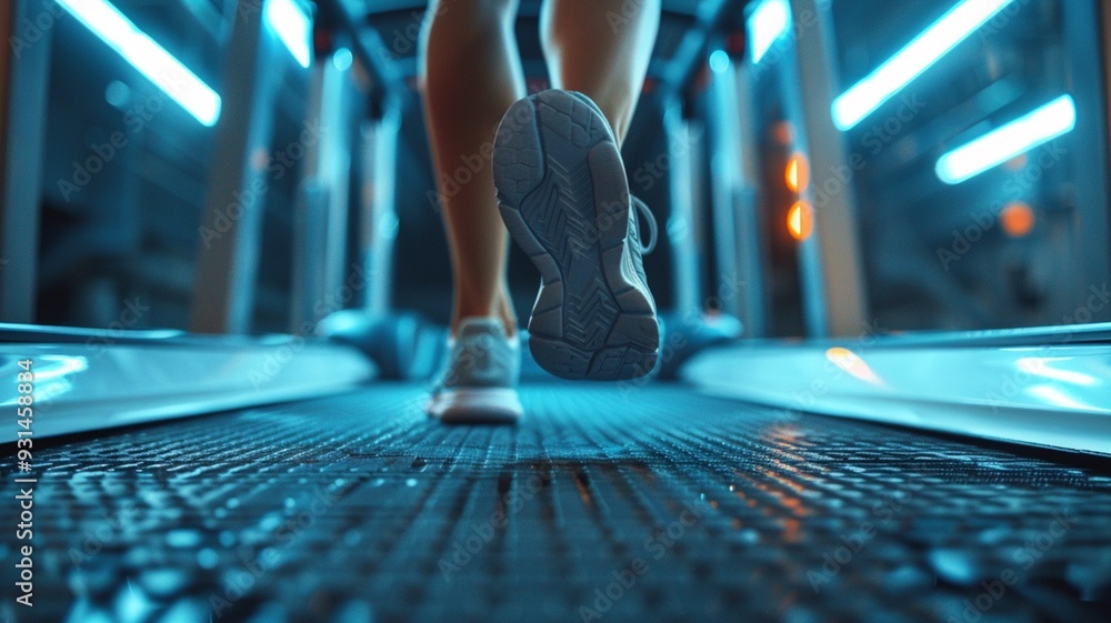 Fototapeta premium Closeup athlete runners feet moti picture