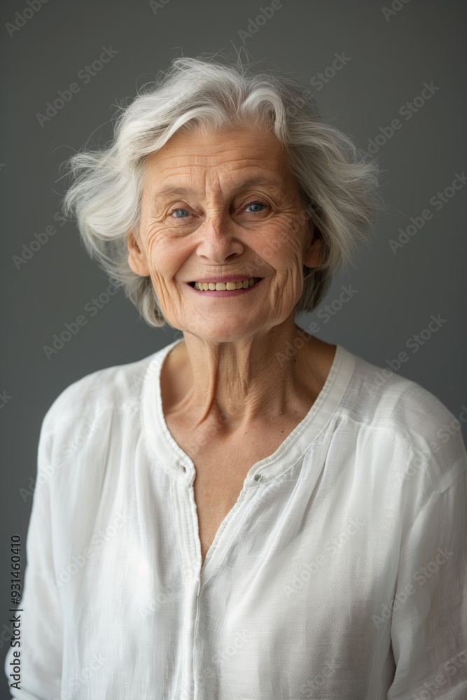 Happy grandmother with a charming smile, embodying joy and beauty in a warm and confident pose... Happy grandmother with a charming smile, embodying joy and beauty in a warm and confident pose...