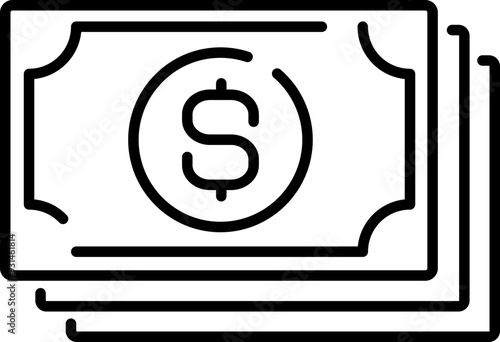 Money icon. Linear style. Finance symbol.