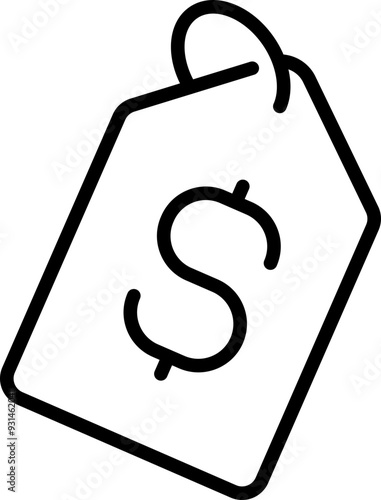 Price tag icon. Linear style.