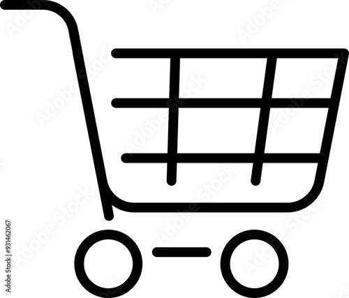 Shopping cart icon. Linear style.