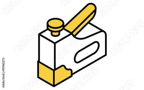 Isometric simple line drawing tool icon, Tucker