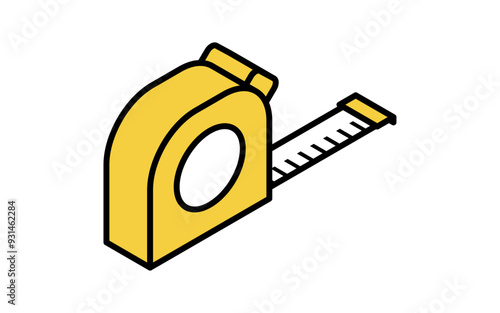 Isometric simple line drawing tool icon, Convex