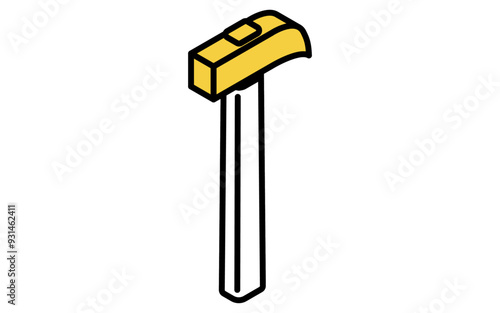 Isometric simple line drawing tool icon, nail hammer
