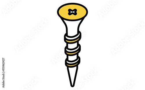 Isometric simple line drawing tool icon, screw