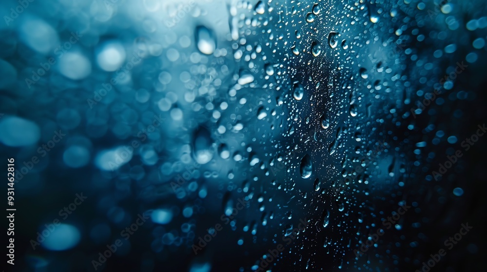 Water drops on the window natural background closeup of photo : Generative AI Water drops on the window natural background closeup of photo : Generative AI