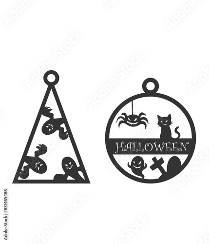 Halloween ornaments laser cut svg