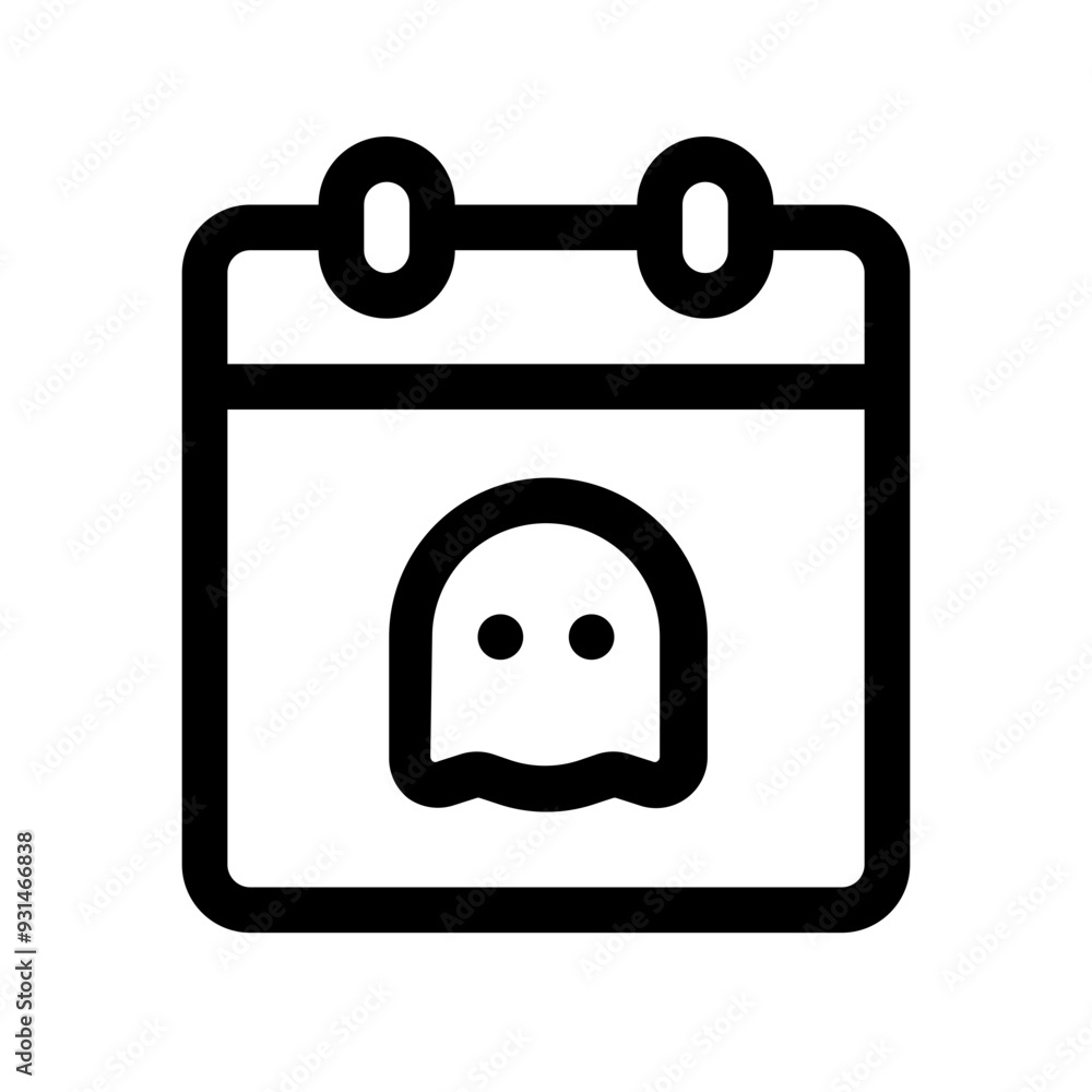 Halloween Calendar Line Icon. Single icon, line vector icon Halloween Calendar Line Icon. Single icon, line vector icon