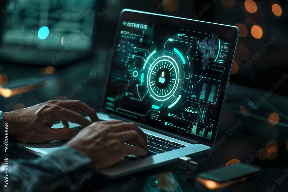 Due diligence concept. Businessman using laptop with due diligence icon on virtual screen Due diligence concept. Businessman using laptop with due diligence icon on virtual screen