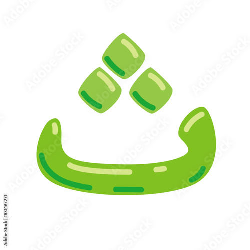 Tsa letter vector illustration, hijaiyah letter of arabic alphabet, letter tsa clip art in cute colorful cartoon style, isolated on white background
