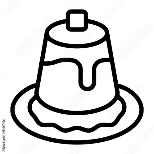 Pudding Vector Line Icon