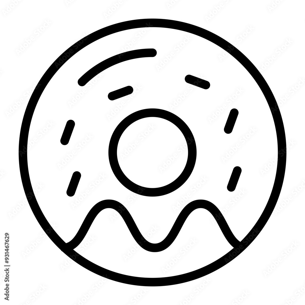 Fototapeta premium Donut Vector Line Icon