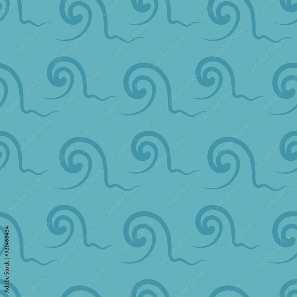 Green wave. Tsunami. Water swirl. Seamless vector pattern. Isolated green background. Infinitely repeating ornament. Raging water. Sea storm. Idea for web design. Green wave. Tsunami. Water swirl. Seamless vector pattern. Isolated green background. Infinitely repeating ornament. Raging water. Sea storm. Idea for web design.
