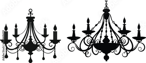 chandelier silhouette vector illustration 